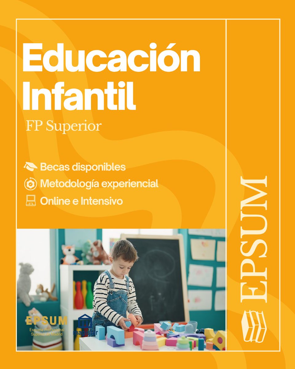 Grupomagister52's tweet photo. ¡Haz el FP Superior 🎓 en Educación Infantil! 👧🏻📚

📌 Online e Intensivo ✏️
📌Metodología experiencial 🩺
📌Becas disponibles 💸

🎯 ¡Únete y transforma el futuro de la #Educación! 📚

#EPSUM #FormaciónProfesional #educacioninfantil #fpsuperior #infantil #gradosuperior https://t.co/oB9aS2SXNC