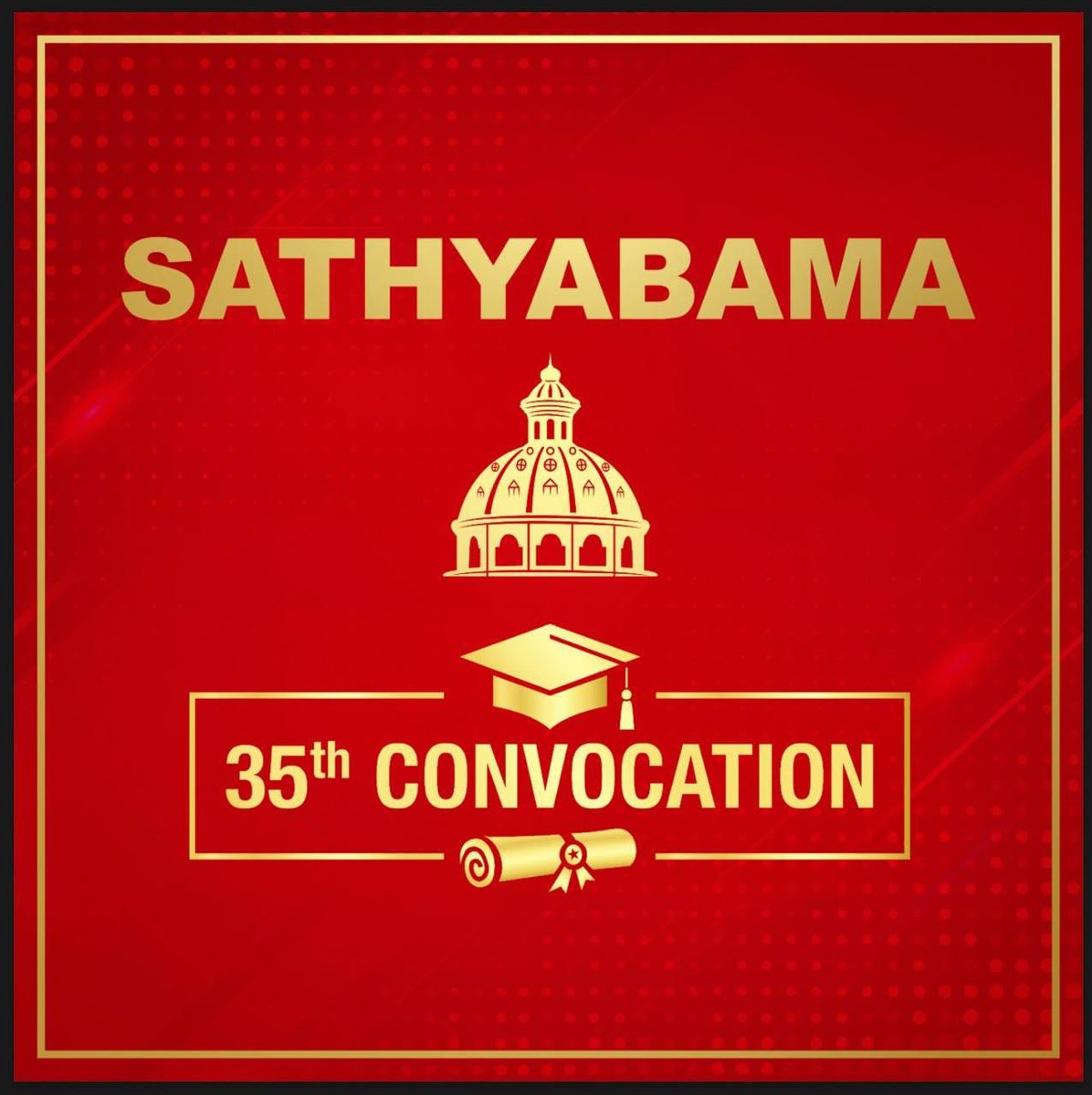SathyabamaSIST's tweet photo. 35th Convocation on July 11,2026 @SathyabamaSIST
#Sathyabama #sist #35convocation #deemedtobeuniversity #category1university https://t.co/gifF5PZNpB