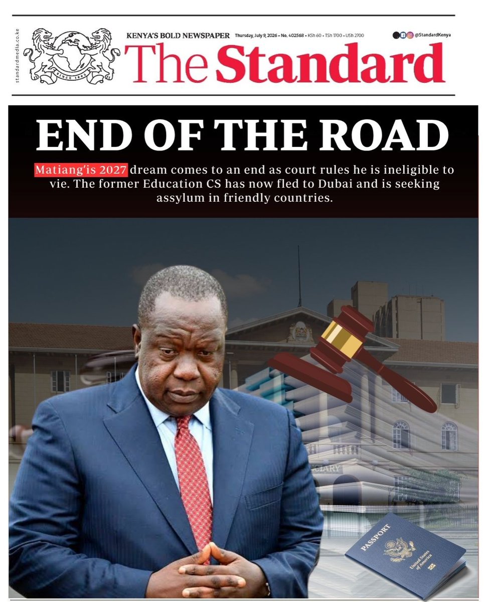 nene0_7's tweet photo. The Jubilee-era minister's prolonged stay in Dubai is raising eyebrows among political observers, who question why a man with nothing to hide would remain abroad.
#MatiangiHiding
Ruaraka Land Heist
Kisii to Kamiti
Running from EACC https://t.co/IPLDApVnwe