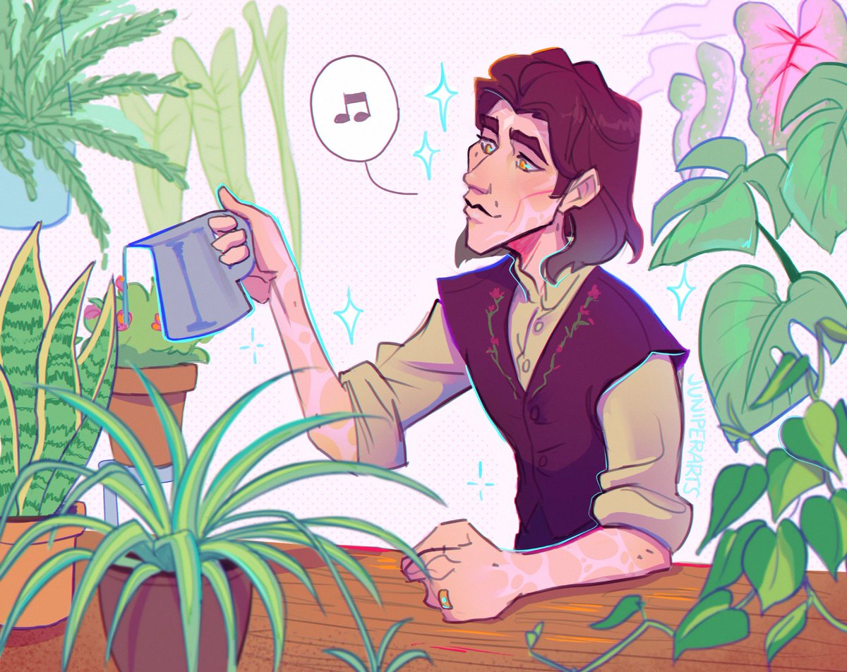 juniperjadelove's tweet photo. Idk the idea of Viktor getting into houseplants post canon is cute to me 🪴🌿🌸 #jayvik https://t.co/LpcPwBjP8g