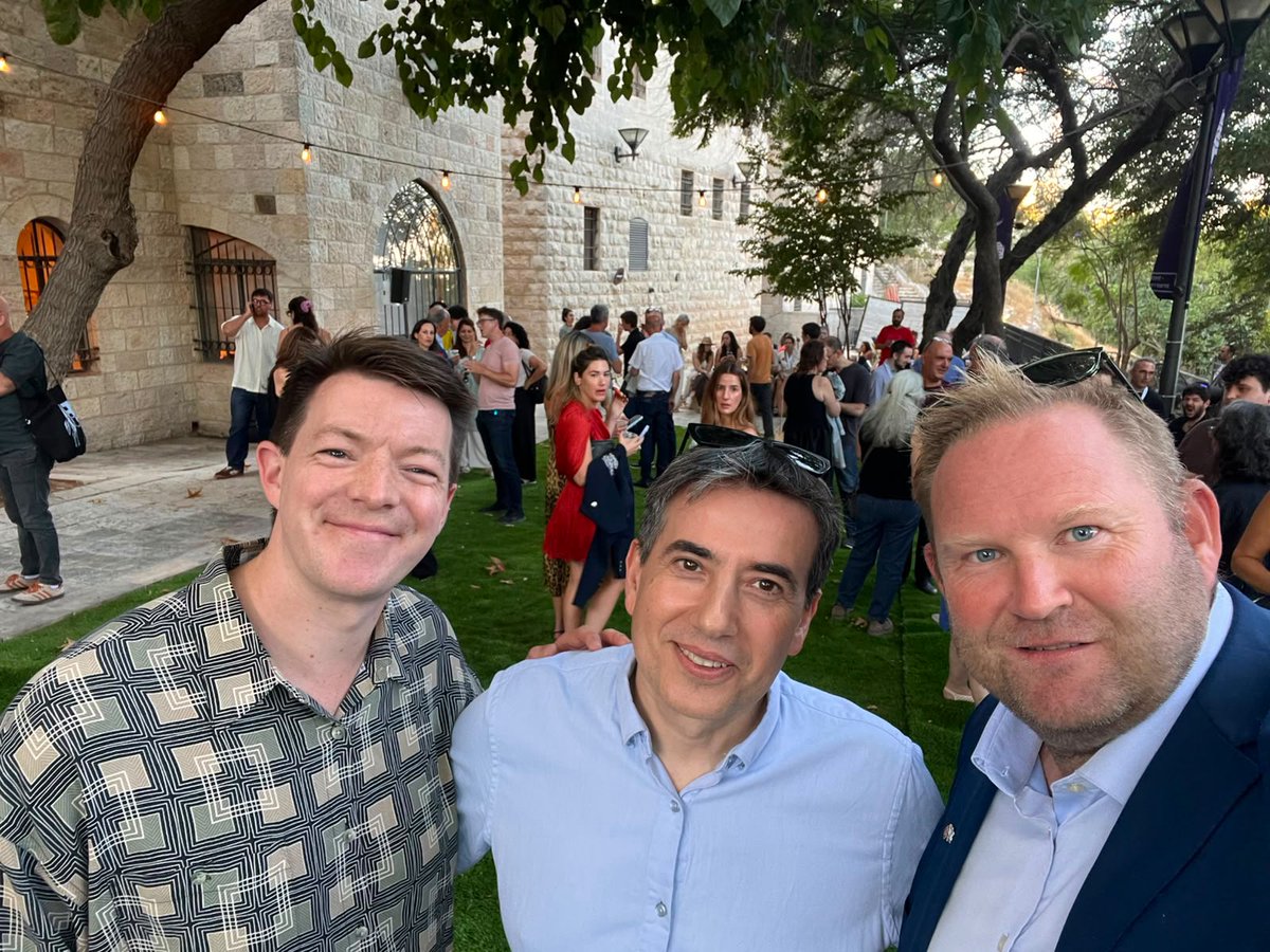 NorwayinIsrael's tweet photo. Honoured to attend the opening of the 43rd Jerusalem Film Festival w. executive director Roni. Embassy proudly supporting the screening of the Norwegian–Romanian co-production Fjord. Cultural cooperation and film create spaces for dialogue, understanding and shared experiences. https://t.co/kDalQB8U86