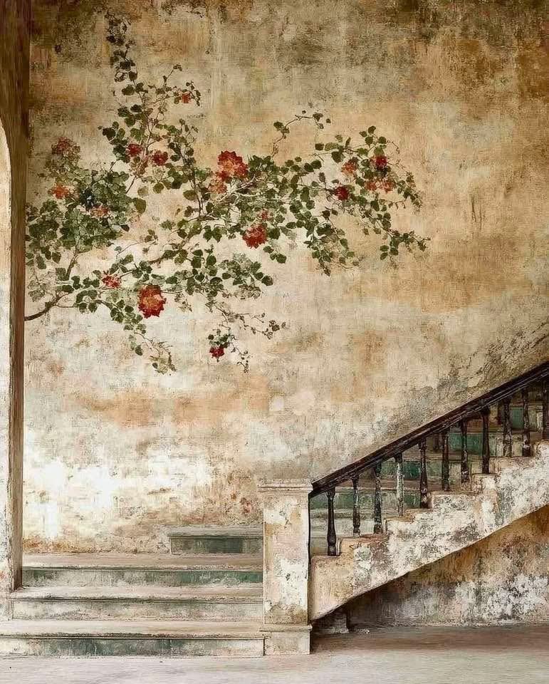 OuchikhKarim's tweet photo. Une branche fleurie délicatement croquée sur un pan de mur défraîchi et c’est tout un monde de poésie qui nous submerge. https://t.co/Yi4U8NJbfK