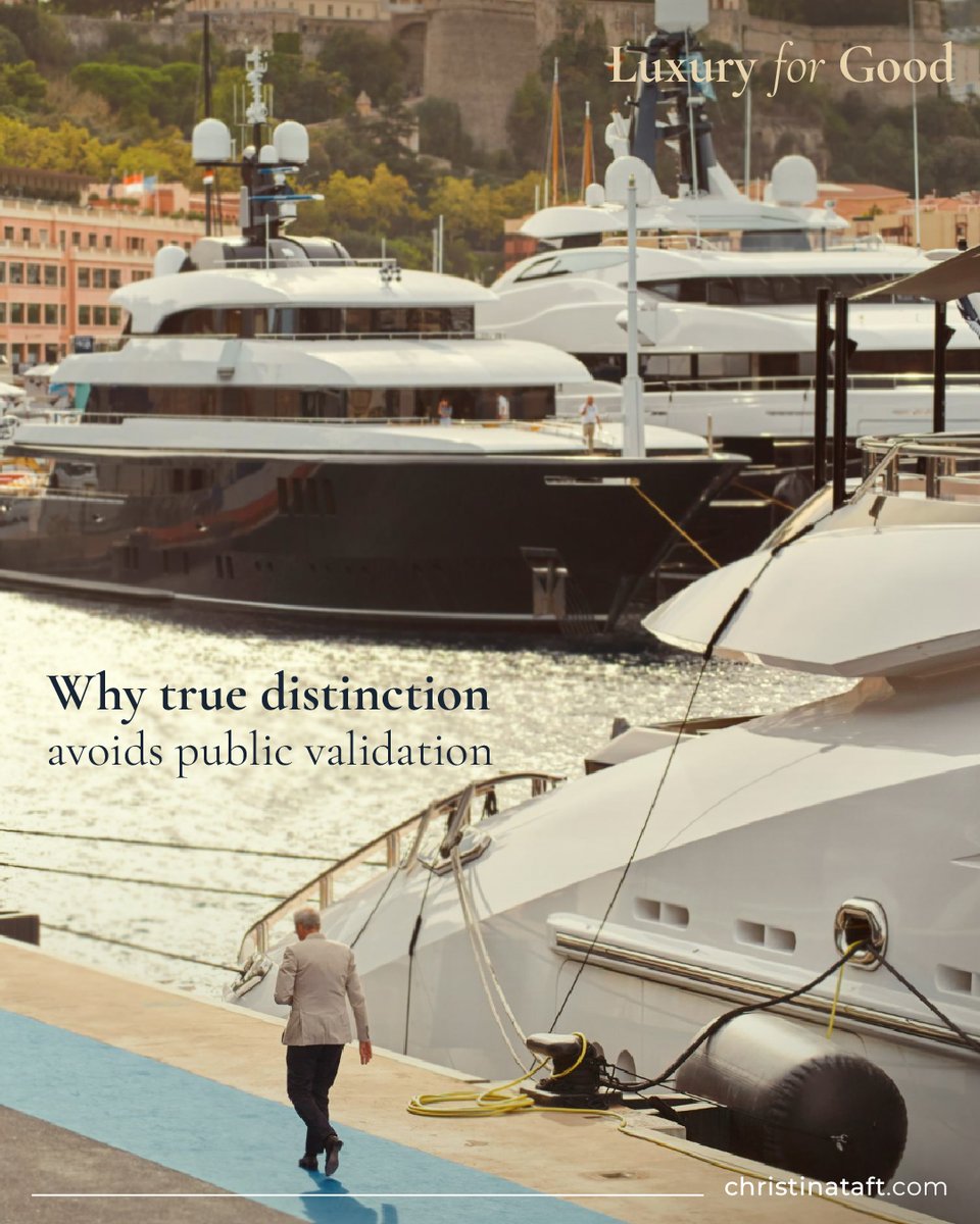 ChristinaTaft's tweet photo. Does public visibility reduce the value of prestige?

True luxury isn't loud. Marketing Scholar &amp; Strategist Christina Taft aligns high-end living with 4 core pillars: Exclusivity, Quality, Trust, and Kindness. Success isn't what you own; it's your global legacy. ✨ https://t.co/FwEJzL4f5s