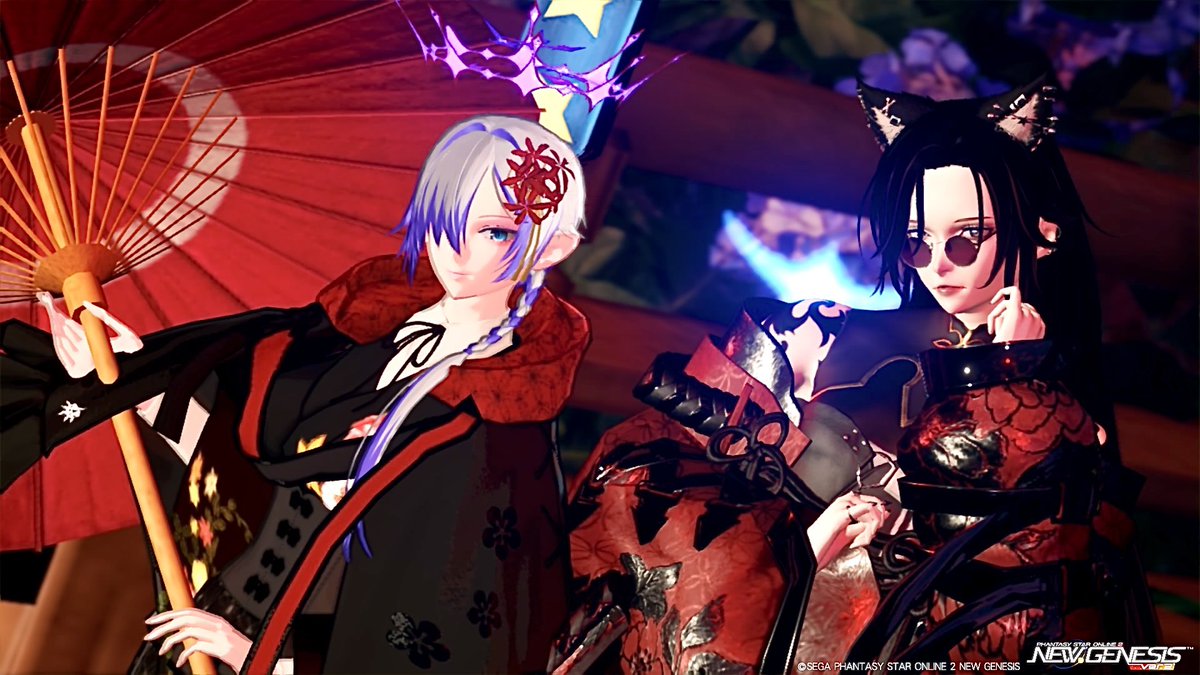 sakuya_NGS's tweet photo. 惺太郎さんのCSをお借りして、
フレイアさん(@frayja_ship8 )と撮影してきましたー！
紫陽花が印象的で和風な感じが合って、とても素敵でした(｡>ω<｡)
#PSO2NGS_SS https://t.co/5MFjt2Rk64