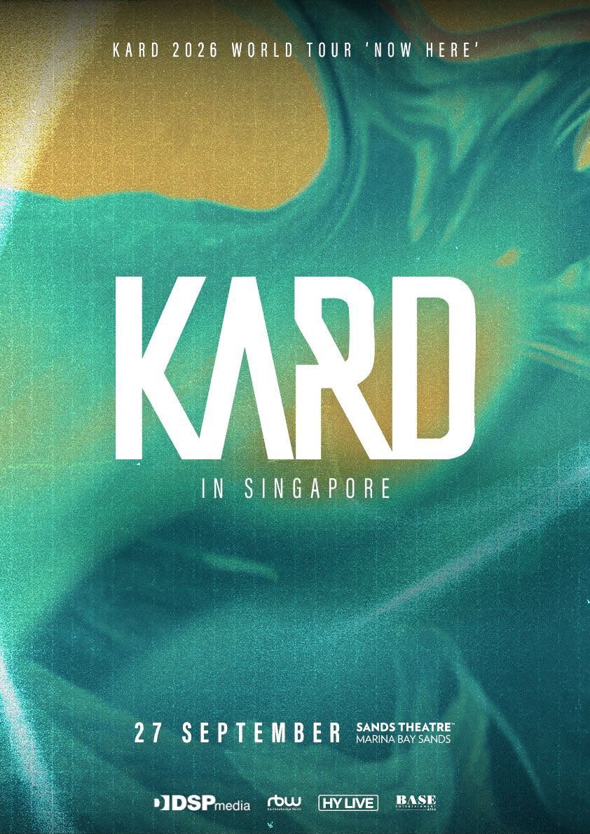 KARD_Charts's tweet photo. .@KARD_Official has announced that their 2026 World Tour "NOW HERE" is going to Singapore 🇸🇬 on September 27th!

#KARD #카드 https://t.co/k4EPF5AHLo