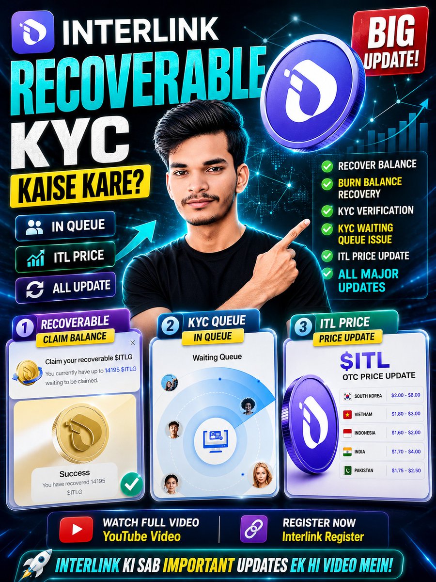 Haroonherozz's tweet photo. Interlink ki sab important updates ek hi video mein 🔥

🎥 Watch Full Video: https://t.co/ZN6TUnGHk4
🔗 Register Link: https://t.co/Qov8hJ6Q9Y

#Interlink #InterlinkLabs #ITL #KYC #RecoverableBalance #CryptoUpdate #AirdropUpdate #InterlinkUpdate  #ITLPrice  #HaroonHeroz https://t.co/yLpwq2Pyw6