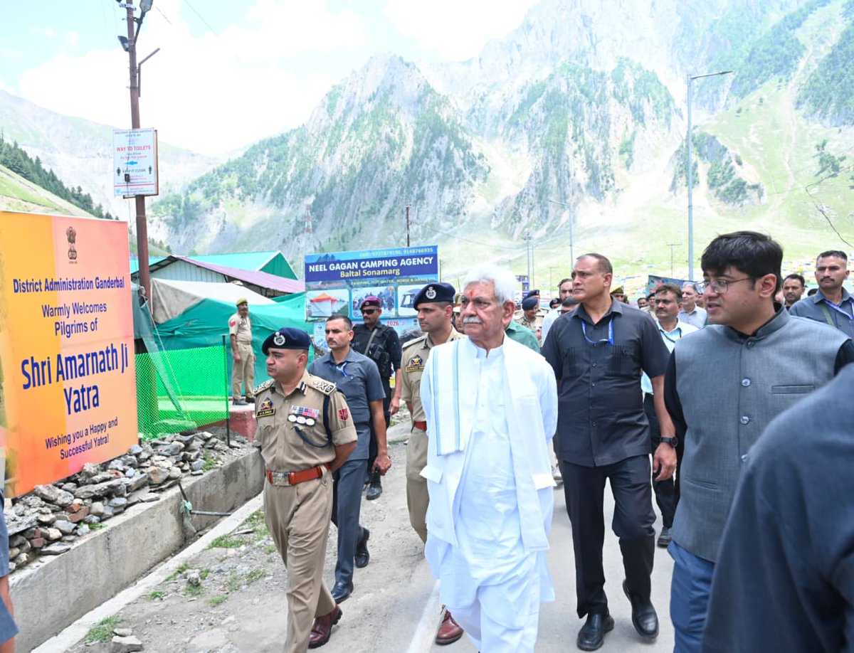 manojsinha_'s tweet photo. Today, I visited the Baltal Base Camp to review the arrangements for the pilgrims of Baba Amarnath. I inspected every facility along with the senior officials and made it clear to all departments that the comfort of Shri Amarnath’s devotees must remain the highest priority. From registration to accommodation, from smooth movement to darshan, every step of the journey should be seamless and free of any obstacles. The Shrine Board and every department involved are united in their dedication to making this spiritual journey a safe, seamless, and deeply memorable experience for all.