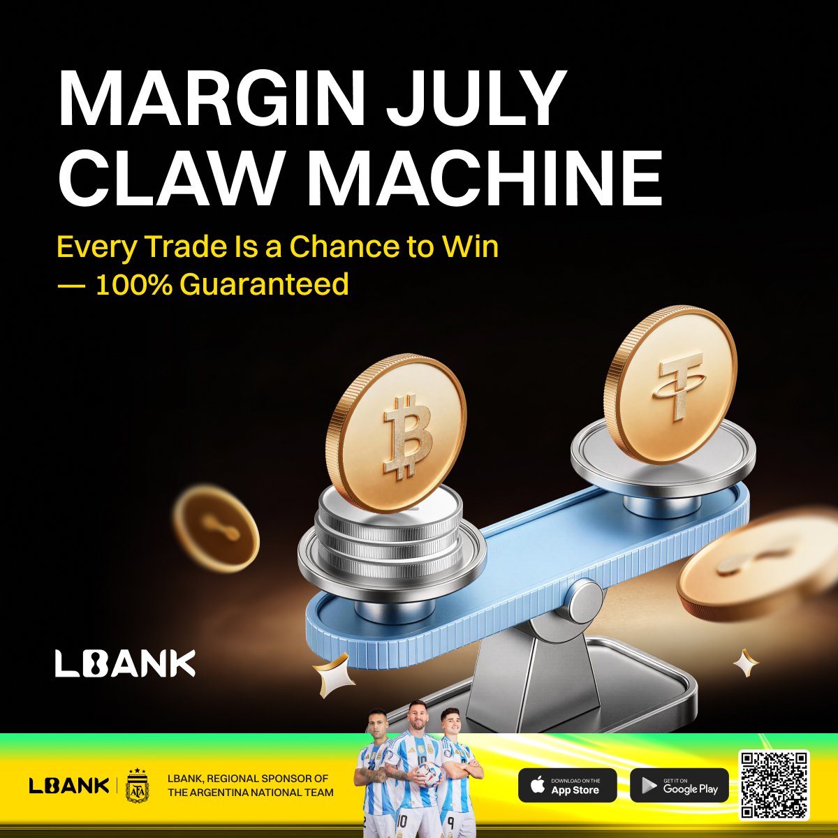 LBank_Exchange's tweet photo. Margin July Claw Machine is live. 🕹️

Every trade is a chance to win, 100% guaranteed.

🕹️ New users: Complete your first margin trade to unlock your claw chance
�� All users: Join the tiered challenge, trade more, and grab more rewards
📅 Duration: July 8, 20:00 to July 31, 20:00

Join now:
https://t.co/EKKIl55Mh4

#LBank #MarginTrading #Crypto