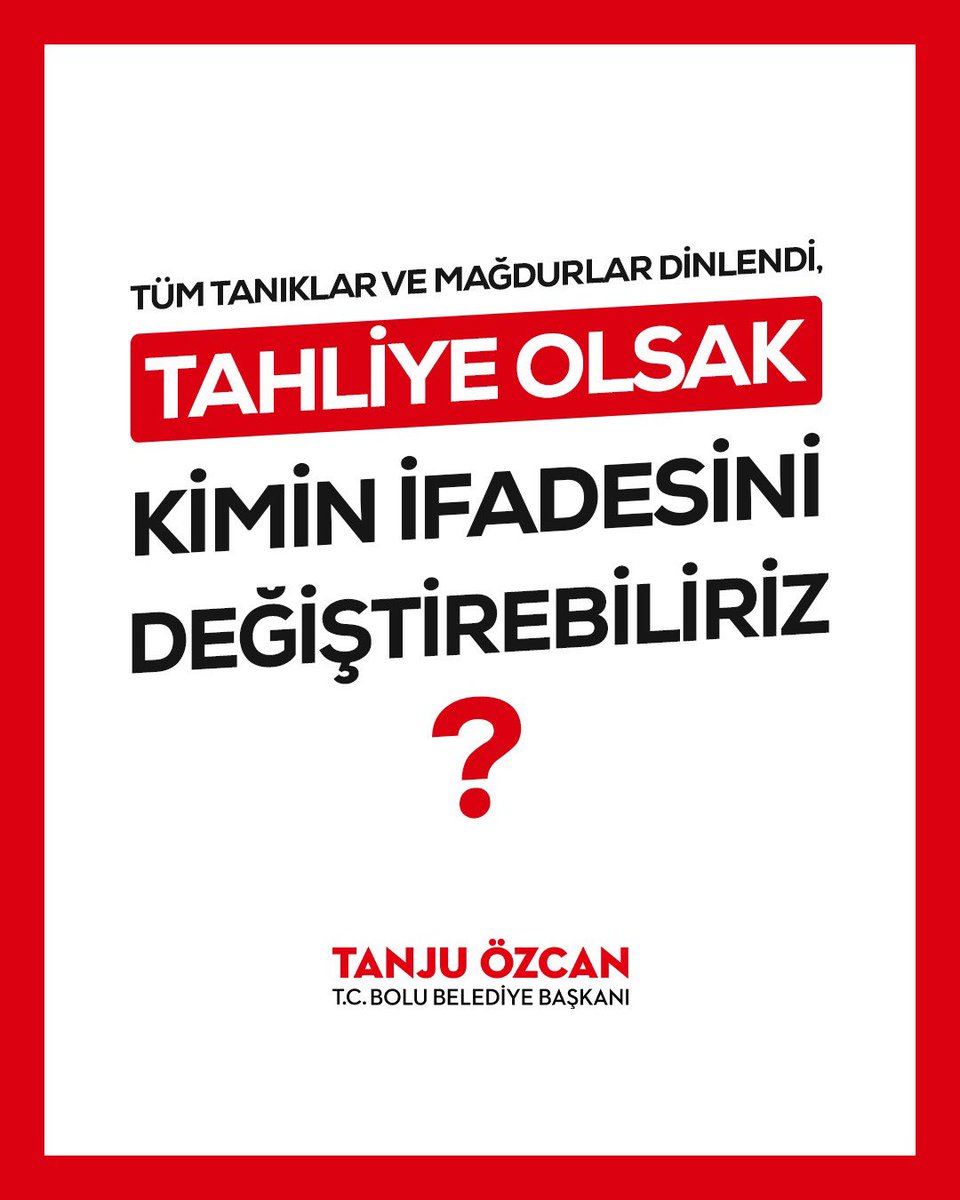 tanjuozcanchp's tweet photo. Ortada şikâyetçi yok, suç yok, zarar yok. Tahliye olsak kimin ifadesini değiştirebiliriz? Bunun bize ne faydası olur? https://t.co/La9wxry0pI