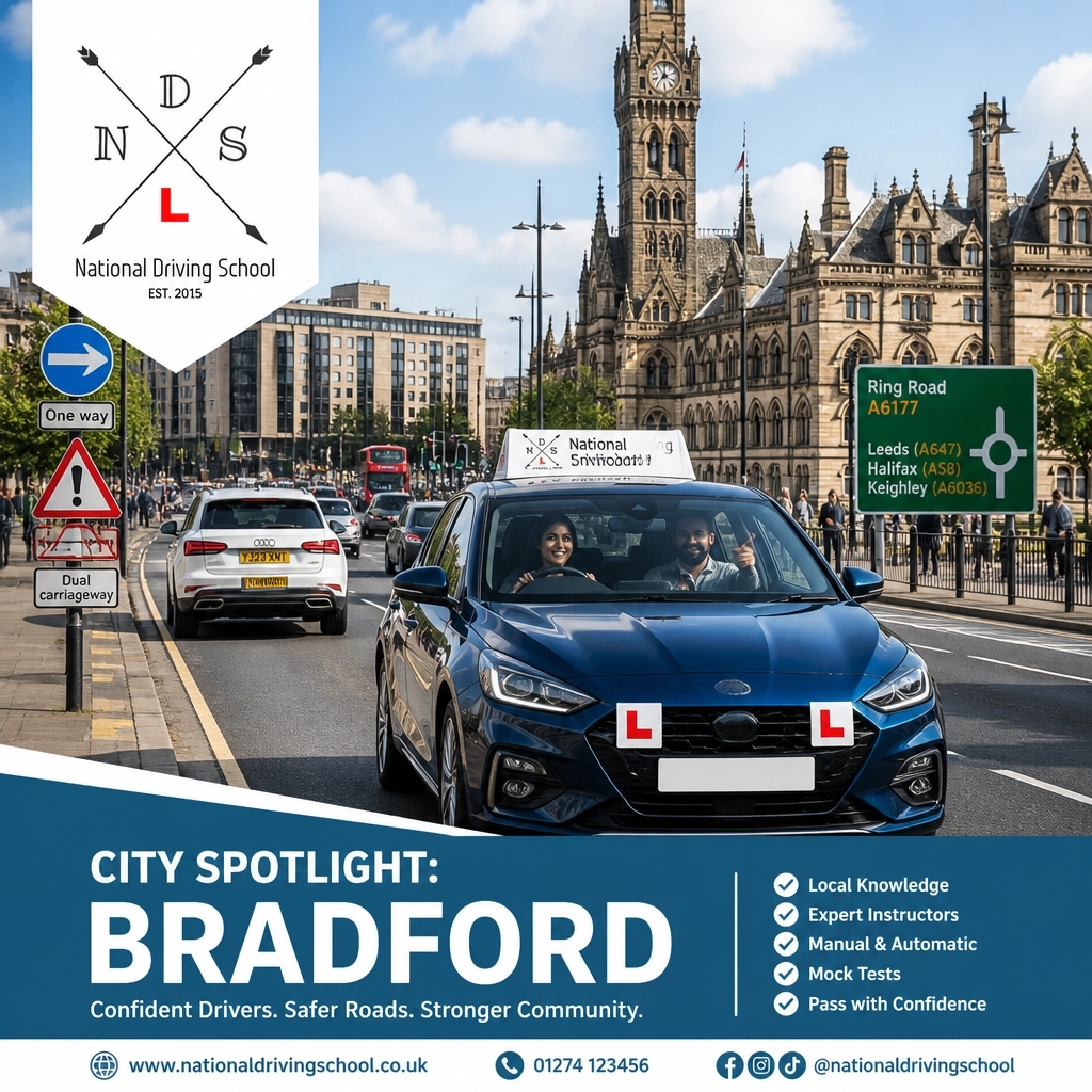 NationalDrivin1's tweet photo. 🚗 City Spotlight: Bradford 🚗
Master the city centre one-way system and A6177 ring road with ease! Our local experts build your confidence step-by-step. 🛣️
✅ DVSA-approved
✅ High pass rates
Start Your Journey Here! 🏁
#Bradford #DrivingLessons #PassYourTest #UK https://t.co/zkOgPasAvQ