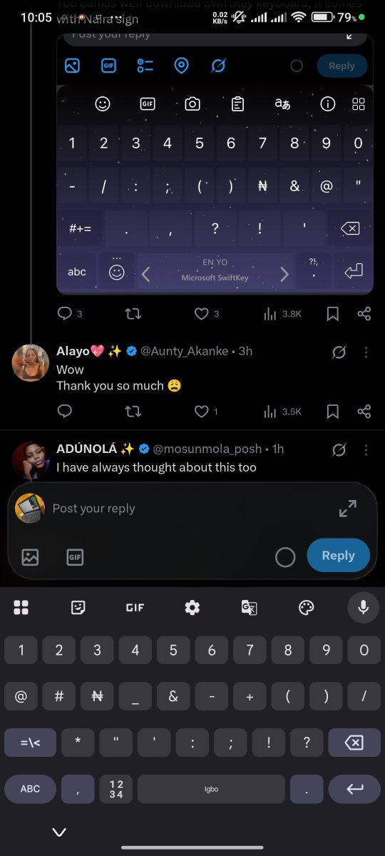 046Gadgets's tweet photo. @Aunty_Akanke I do change my keyboard language from English to Igbo if I want the naira sign to show https://t.co/6g6mHrdWBF