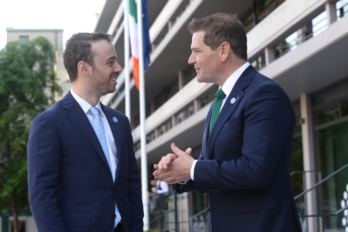 Ireland2026eu's tweet photo. Irish Minister for Enterprise, Tourism and Employment @peterburkefg welcomes Competitiveness Ministers from the other 26 Member States, as well the European Free Trade Association (EFTA) countries of Iceland, Liechtenstein, Norway and Switzerland. https://t.co/V9yFZcQdEf