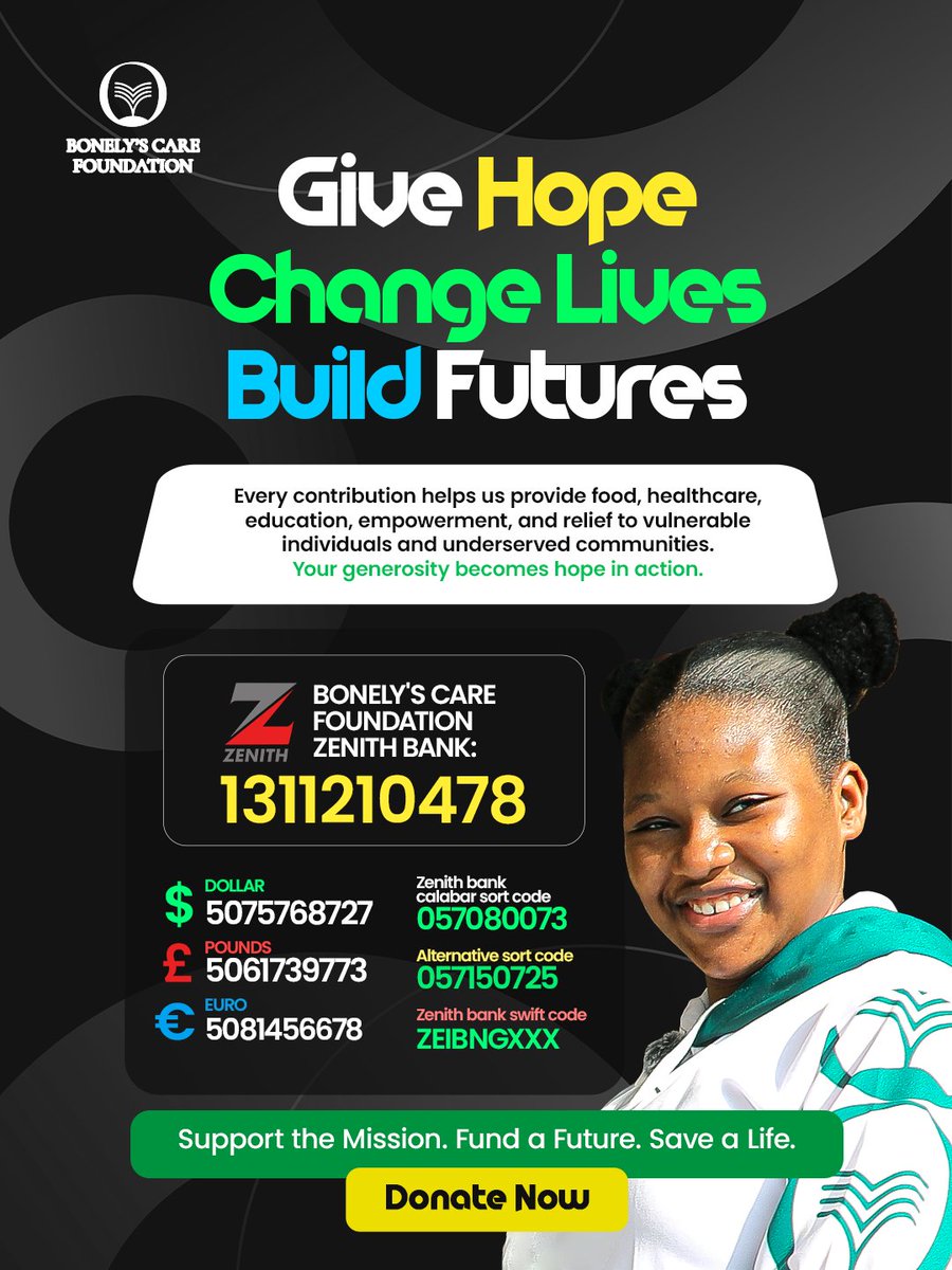Bonelyscare's tweet photo. Every act of kindness has the power to change a life.❤️

When you give, you're not just making a donation, you are providing hope, education, healthcare, food, and a brighter future for those who need it most.

Join us in transforming lives, one act of generosity at a time.

Together, we can build a future where no one is left behind.

#BonelysCareFoundation #GiveHope #ChangeLives #BuildFutures #SupportHumanity #DonateNow #TogetherWeCan