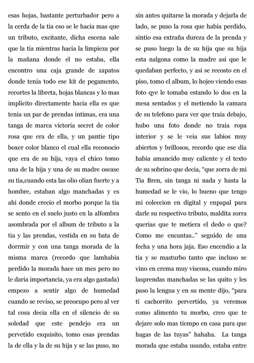 agente_guason's tweet photo. El beso lésbico 3
#Relato #lesbico #asmr #soltera #sumision #morbo #masturbacion #erotico #fetiche #hot #parte3
Parte 3, se pone morboso y Fetichista el asunto, incluso con temática de asmr in-cestuoso, se ensueños raros aromas, texturas, formas y sobre todo, el periodo femenino https://t.co/dIheOyJQCx