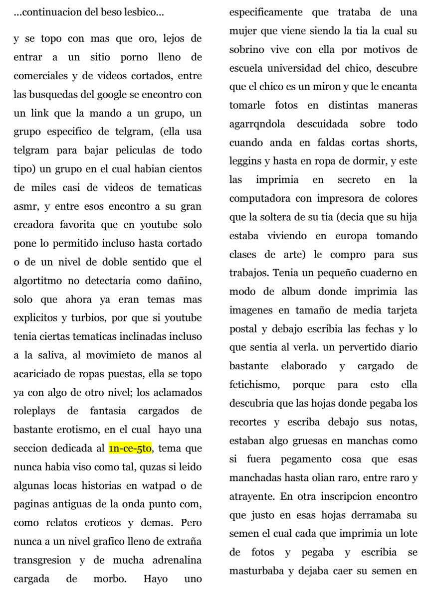 agente_guason's tweet photo. El beso lésbico 3
#Relato #lesbico #asmr #soltera #sumision #morbo #masturbacion #erotico #fetiche #hot #parte3
Parte 3, se pone morboso y Fetichista el asunto, incluso con temática de asmr in-cestuoso, se ensueños raros aromas, texturas, formas y sobre todo, el periodo femenino https://t.co/dIheOyJQCx