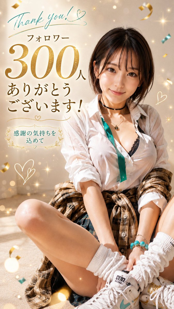 Japanese 300 Followers Thank You Poster