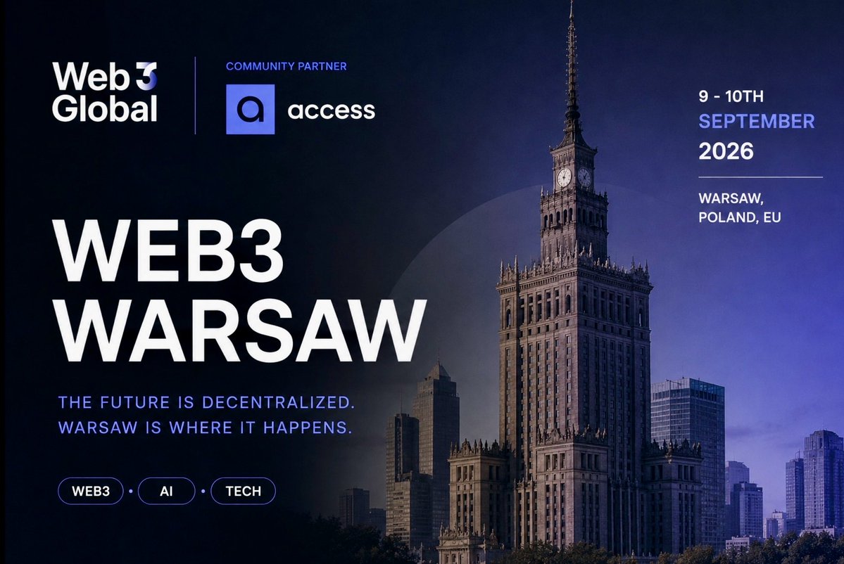 AccessProtocol's tweet photo. Access Protocol is proud to be a community partner of @web3_warsaw, the most important blockchain conference in Poland. 🇵🇱💙

We are bringing the creator economy to the heart of Europe, connecting builders and innovators from around the world! https://t.co/buKGgPj7fl