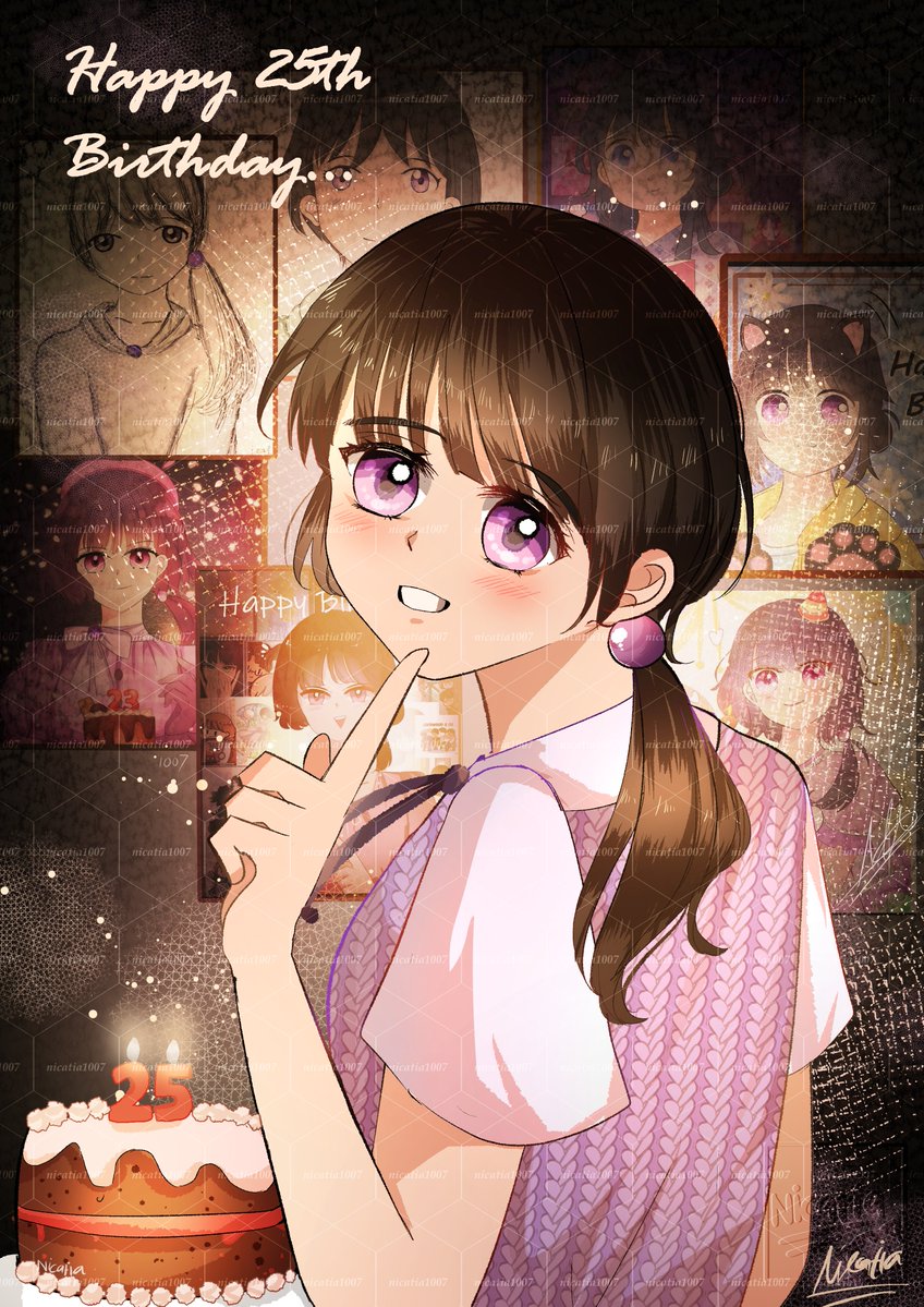 Nicatia1007's tweet photo. Today is my 25th birthday!!! Yay.....🎉🎉🎉
Anyway...As usual i have to post my birthday art, i hope everyone have a good day today🩷🩷💜🩷💜
#birthdayart #happybirthday #digitalart #cuteart #clipstudiopaintart #simpleart https://t.co/u4JFSrsKhB