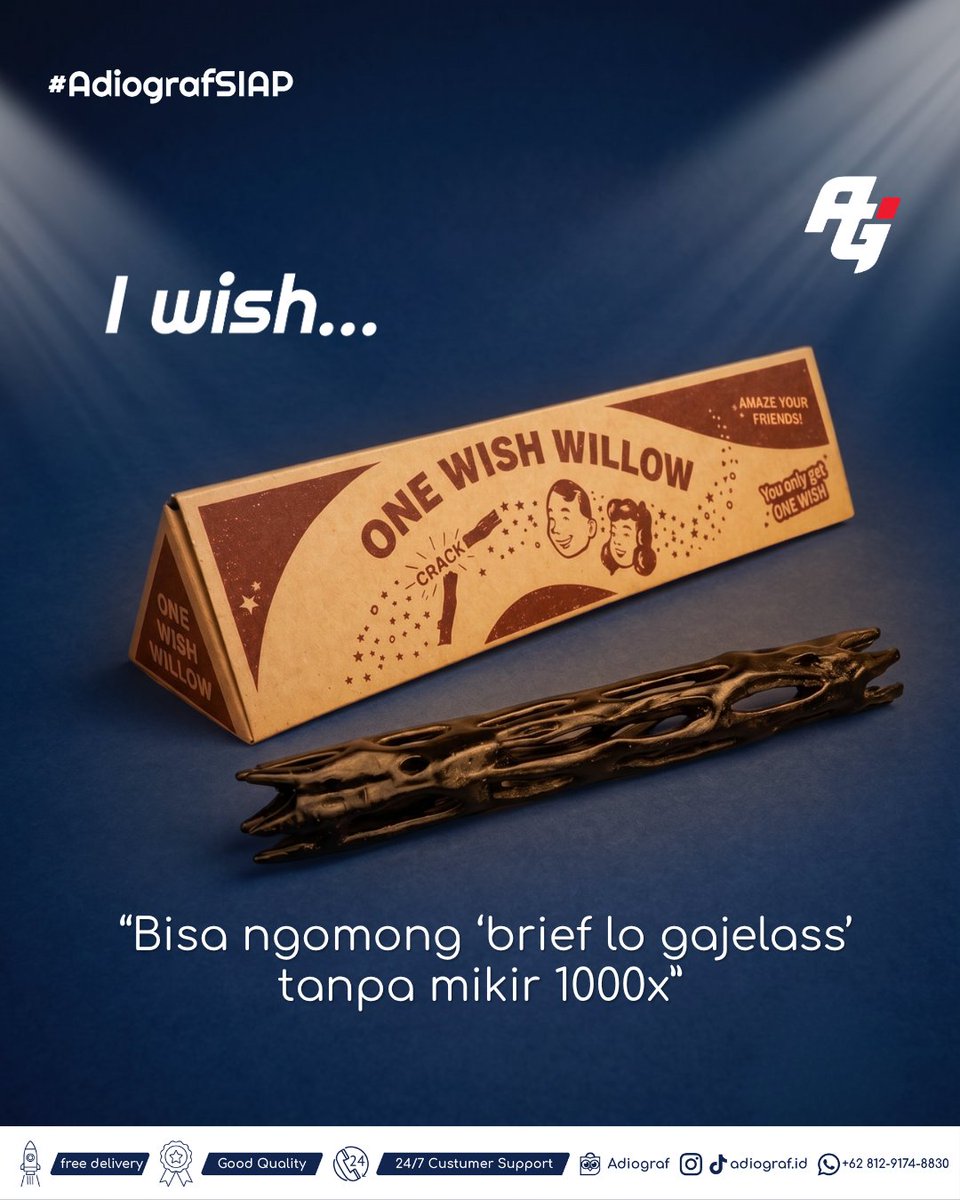 adiograf_id's tweet photo. One Wish Willow cuma ngabulin 1 permintaan. Adiograf? Siap wujudin SEMUA kebutuhan kamu lohh!
---------------------------------
PT Adiograf Karya Indonesia
Jl. Jagakarsa Raya No. 51A Jagakarsa

0812-9174-8830
order@adiograf.id
https://t.co/bOnEld4kn0

#AdiografSIAP #percetakan https://t.co/8mC2A2r2me