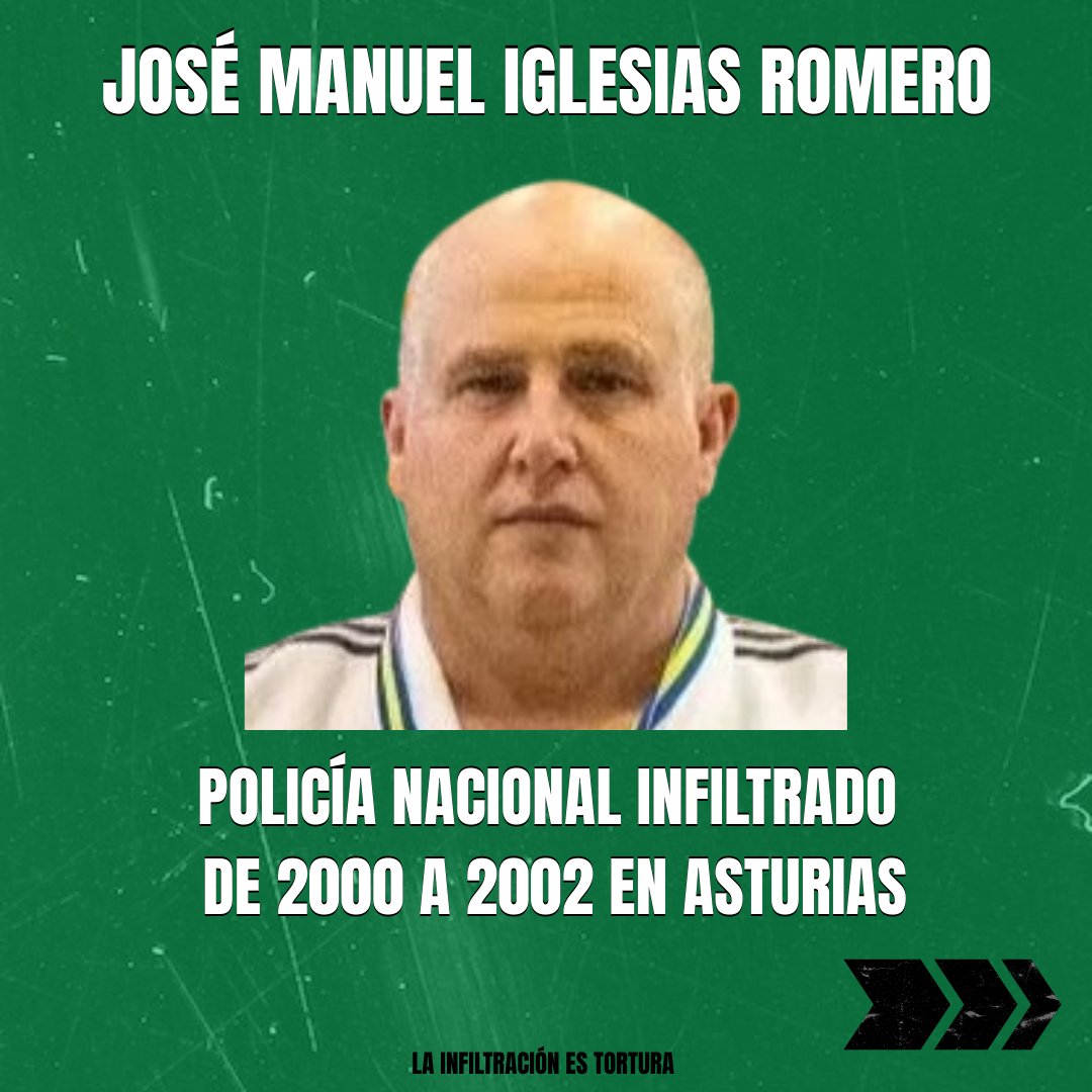undercover_25_'s tweet photo. José Manuel Iglesias Romero, policía nacional infiltrado en Asturias de 2000 a 2002

Su testimono fue clave para encarcelar a Cándido y Morala, cuya historia inspiró la peli "Los lunes al sol".

Sigue siendo policía y entrena en el Club de Judo Lena

(vía @/infiltracionesm en IG) https://t.co/2caaiDriF3