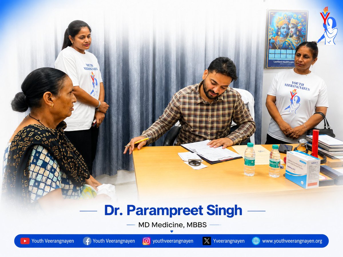 Yveerangnayen's tweet photo. Youth Veerangnayen organized a #FreeHealthCheckup Camp in Bathinda, where a large number of individuals received free health screenings and valuable medical guidance.
A heartfelt thanks to our dedicated doctors, volunteers, who supported this initiative.
#YouthVeerangnayen https://t.co/TbDNazA07J