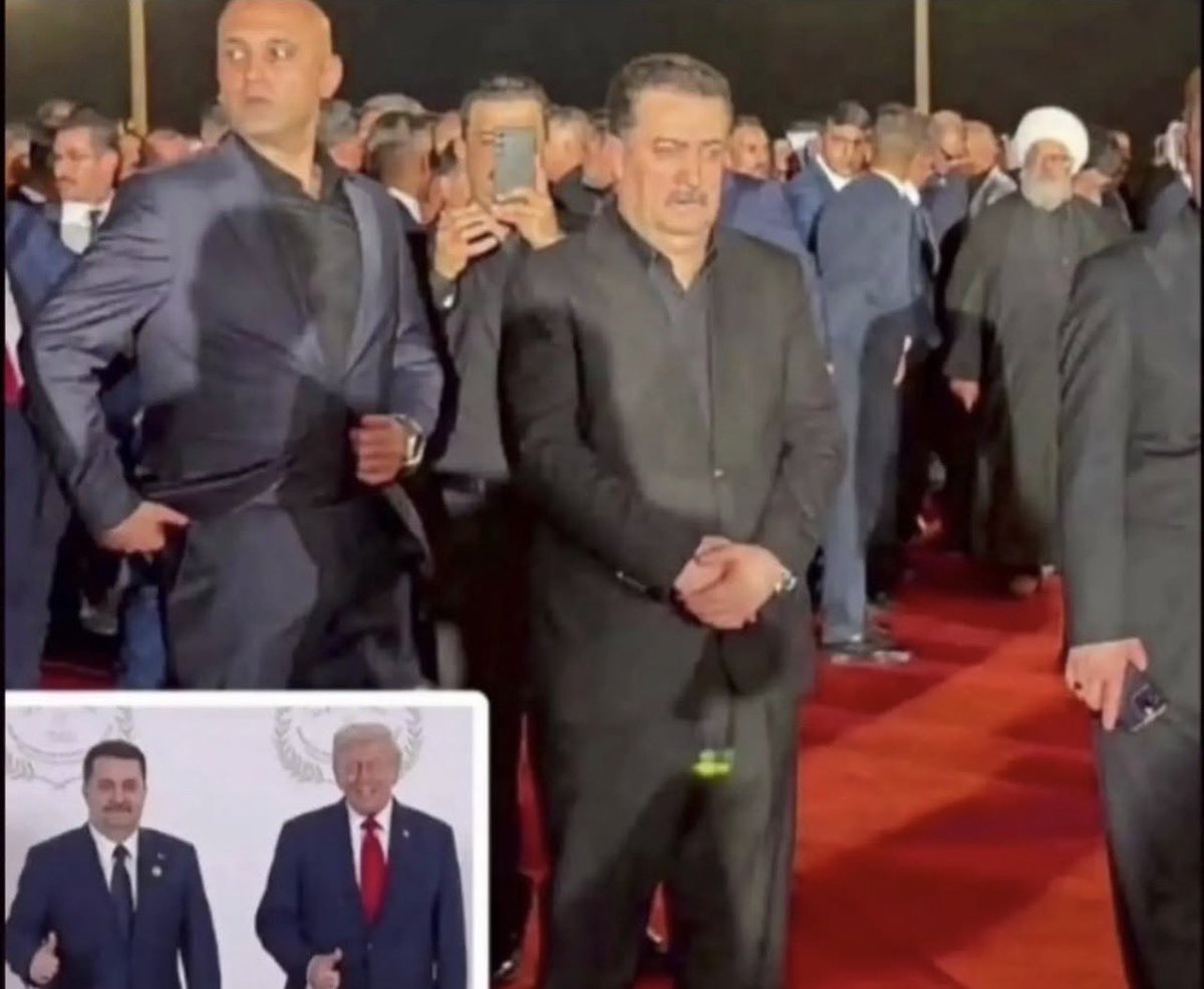 mm_k__h's tweet photo. السوادني الذي منح ترامب جائزة نوبل للسلام يحضر في أستقبال وتشيع السيد الخامنائي الذي قتلهُ ترامب .!

هذا النفاق السياسي و الامبدأ تشوفه فقط في العراق ، وأغلب الحاضرين هم وسطاء بأغتيال المهندس وسليماني ومنهم من يجالس المحتل في السفارات ومن خلف السِتار .
الا لعنة الله عليكم https://t.co/G1zLzNE4y6