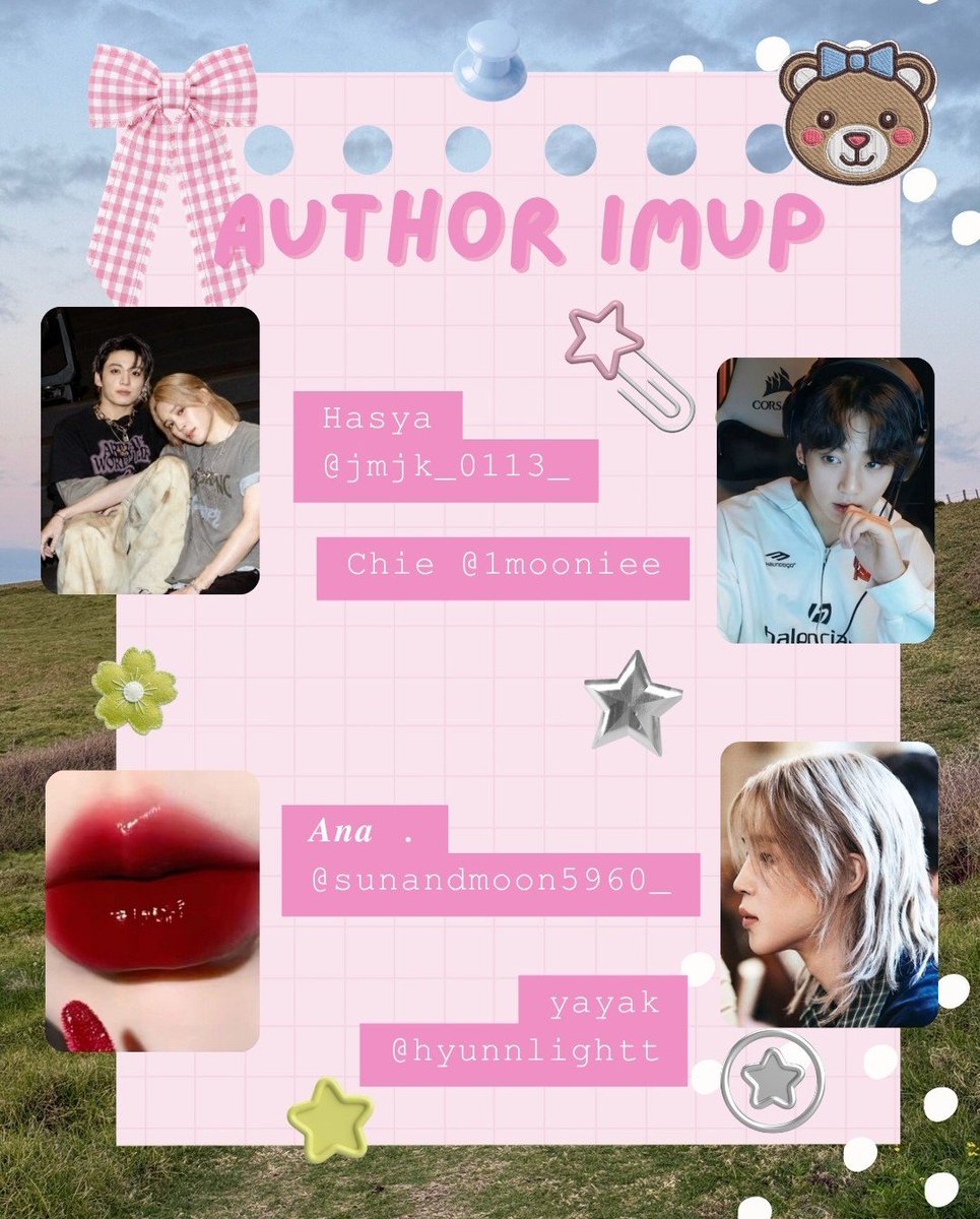 jminijkoo's tweet photo. Meet The Author!

@urcryptic_soul @reveriediaryy @fxxxind @jminijkoo @kookmineyours @kookminaked @earthologious @twnklebell @chimmynunna @jimipeachyy @kookminsshii @madeformingguk @tokyoIust @honeybkm @kooloudmimi @busantastyy @kookminear @mermaindaa @coklatkeju13_01 @jiminkul @dawaisendu_ @teacuptokyo @jmjk_0113_ @1mooniee @sunandmoon5960_ @hyunnlightt