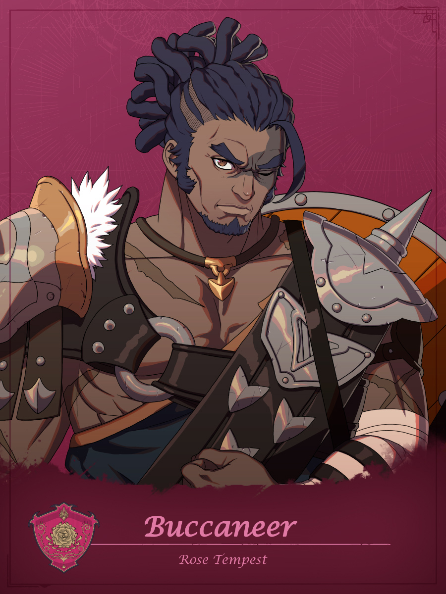 SerenesForest's tweet photo. Buccaneer (VA: Takayuki Ishii)
A veteran warrior nicknamed the "Demon Bear".
He served Leda's father for many years and often calls Leda "m'lady".
Follows Leda on her quest for revenge, but has complicated feelings about it.
●Likes: Loyalty, mentoring, imagining Leda's happiness https://t.co/JMgkhB8eTD