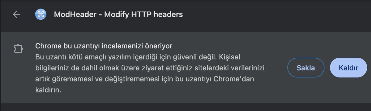 Taze uyarı: ModHeader - Modify HTTP headers chrome eklentisinde zararlı ...