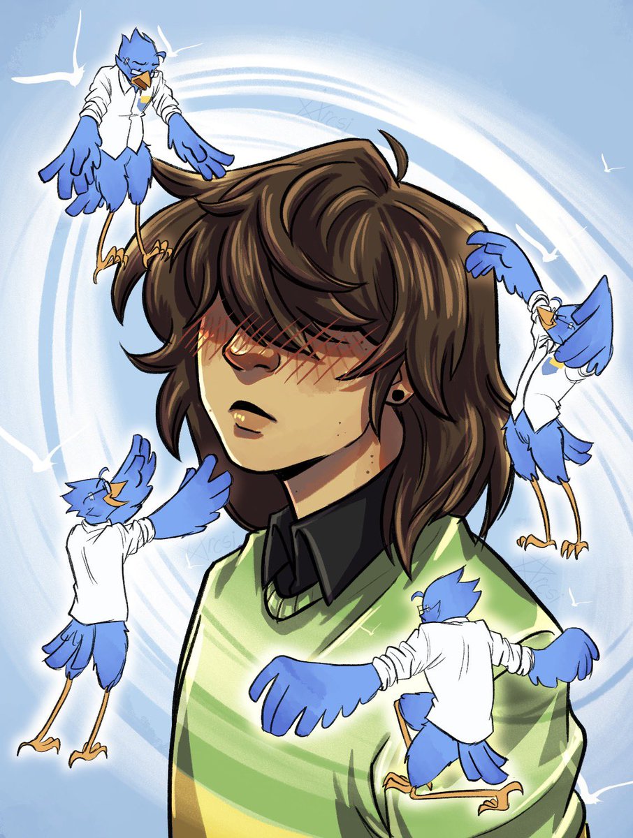 arcsi0's tweet photo. berdly haters cannot reach me im too high in the sick gamer clouds (kris is there with me) #kerdly #utdr #deltarune https://t.co/MRkontmCAl