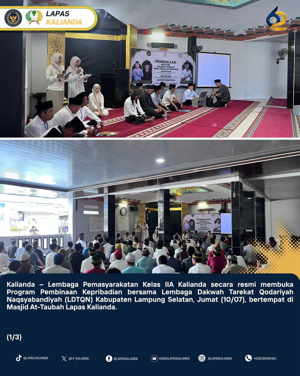 LP_Kalianda's tweet photo. Lapas Kalianda Resmi Buka Program Pembinaan Kepribadian Bersama LDTQN, Perkuat Pembinaan Mental Spiritual Warga Binaan

@kemenimipas @ditjenpas @pemasyarakatanlampung

#Kemenimipas #Ditjenpas #Pemasyarakatan #LapasKalianda #PemasyarakatanPastiBermanfaat #PembinaanKepribadian https://t.co/2vDdvbtcVl