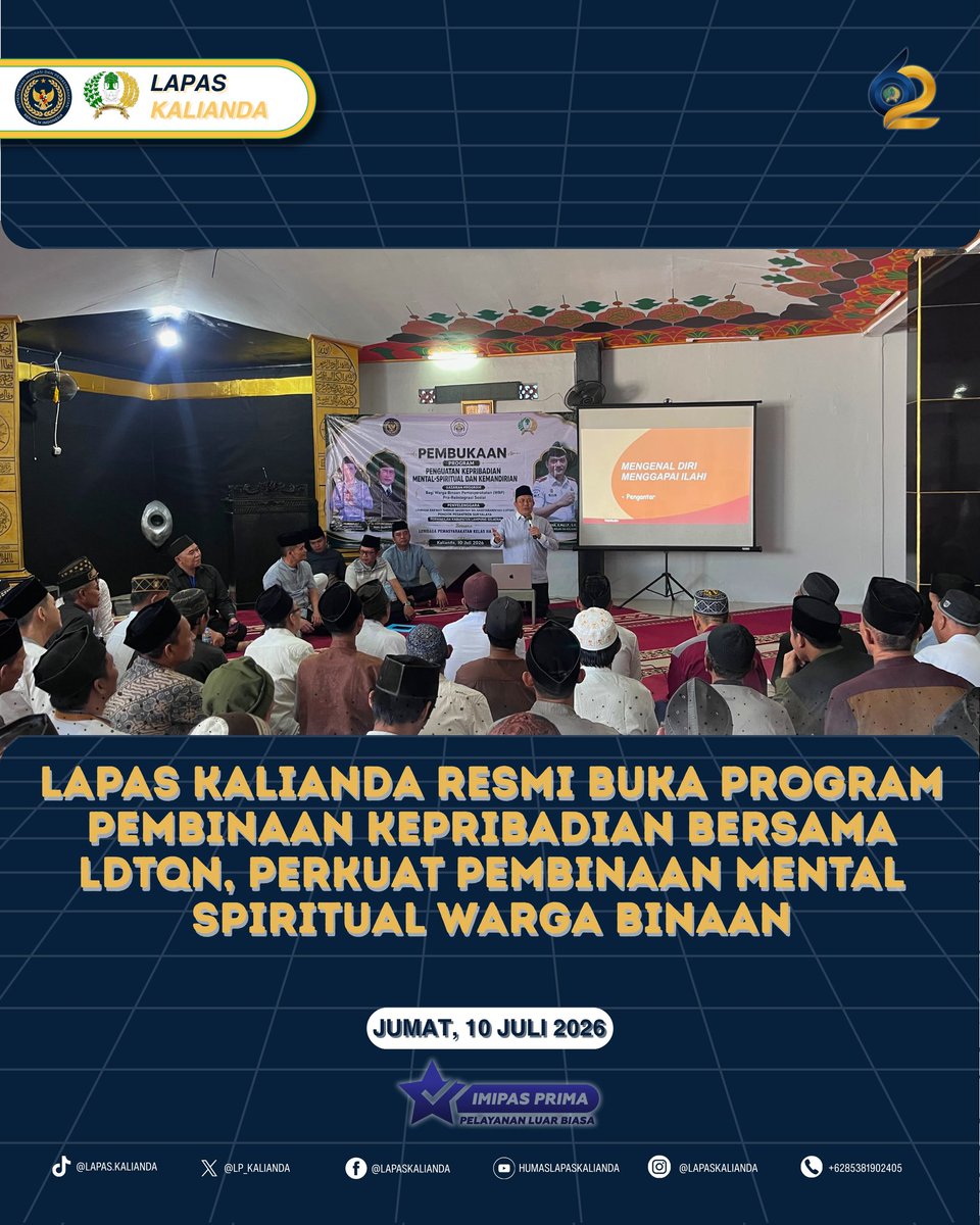 LP_Kalianda's tweet photo. Lapas Kalianda Resmi Buka Program Pembinaan Kepribadian Bersama LDTQN, Perkuat Pembinaan Mental Spiritual Warga Binaan

@kemenimipas @ditjenpas @pemasyarakatanlampung

#Kemenimipas #Ditjenpas #Pemasyarakatan #LapasKalianda #PemasyarakatanPastiBermanfaat #PembinaanKepribadian https://t.co/2vDdvbtcVl