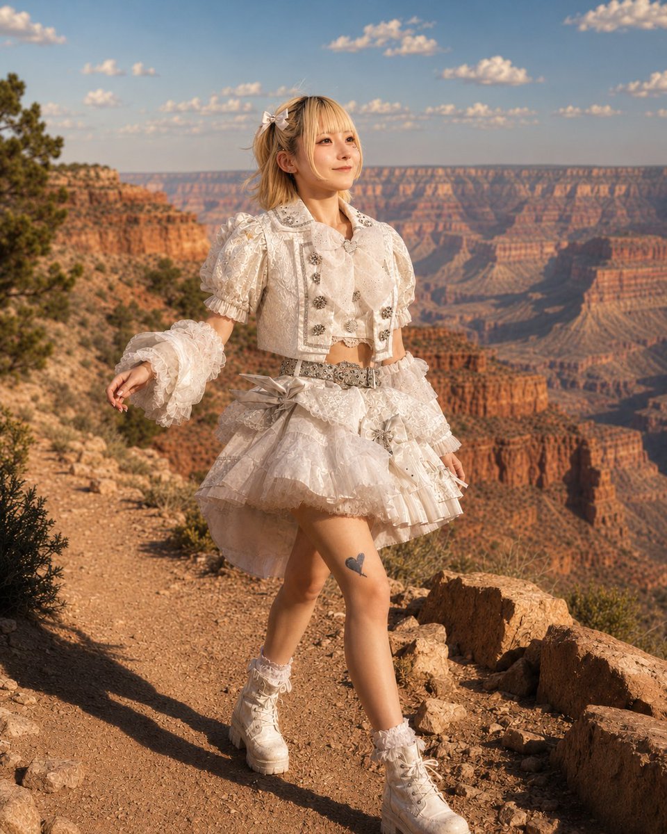 Character in Grand Canyon Scene