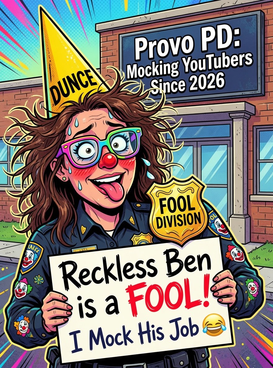 Professorjoans's tweet photo. @ProvoPolice Wrong death defendant = mocking youtuber? Such a low standard to become cop ah https://t.co/t99PiYkPGf