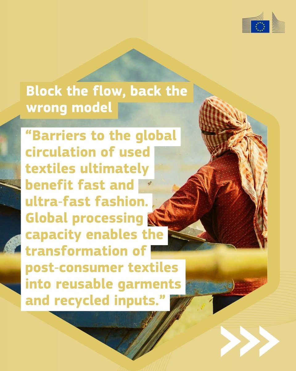 EU_Growth's tweet photo. 📖 Good intentions, bad outcomes?

A new opinion piece from the #EUTextiles community explores why treating used textiles as waste, rather than as a circular resource, could have unintended consequences.

Join the platform to read more: https://t.co/E6bgmenqrG

#CircularEconomy https://t.co/uHmgVPM23L