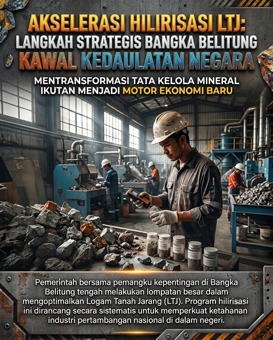 newsdigix's tweet photo. Hilirisasi Logam Tanah Jarang (LTJ) menjadi salah satu strategi meningkatkan nilai tambah sumber daya mineral di dalam negeri. Pengolahan yang lebih maju diharapkan mampu memperkuat industri nasional &amp; membuka peluang ekonomi baru. #bangkabelitung #pttimah #timahfu #Hilirisasi https://t.co/2QKJiUnyzm