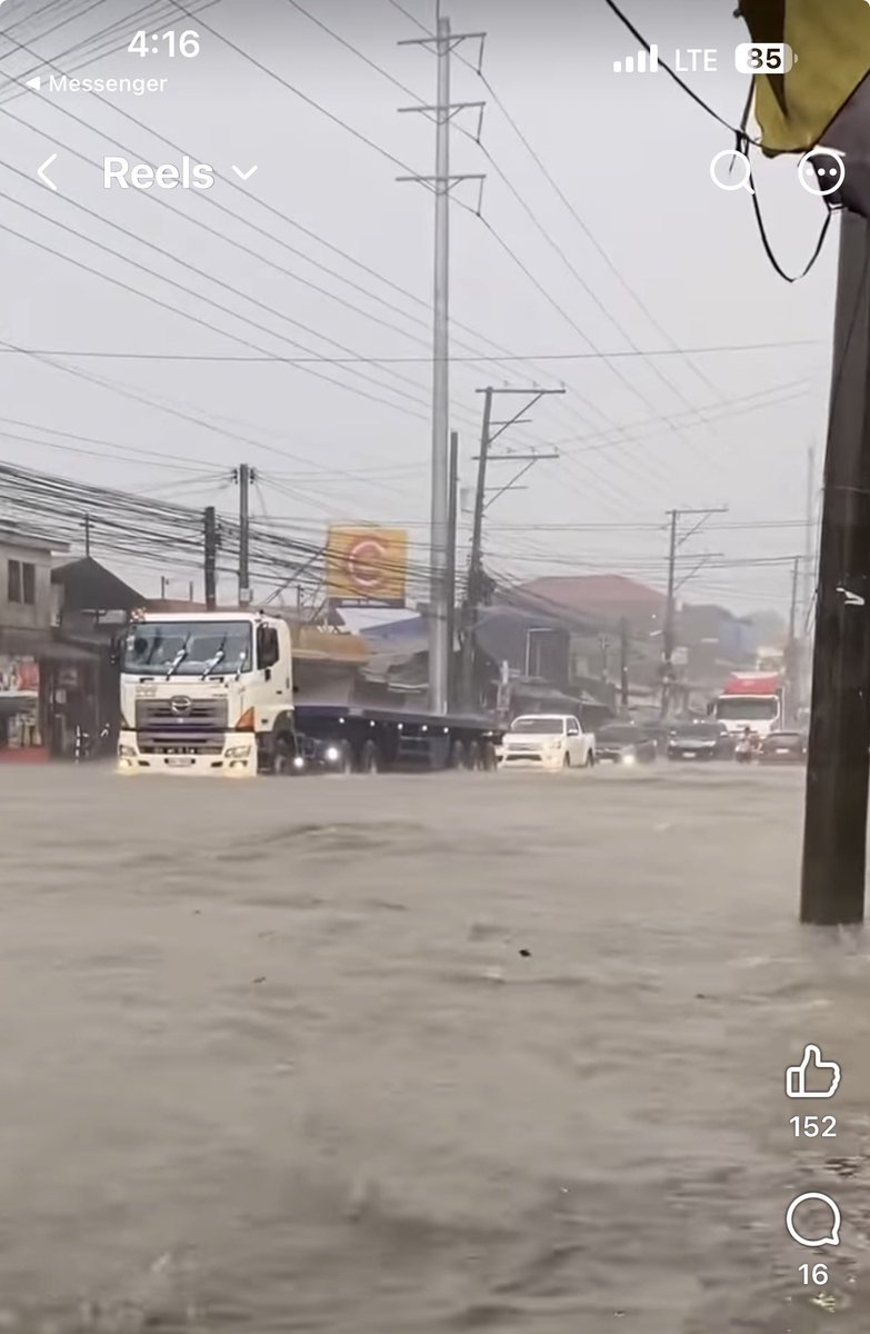 nabunturanguy's tweet photo. Two hours of rain and this is how the national highway in Tibungco, Davao City looks like. Ganito na ang sitwasyon sa Davao city since 1990, when I first arrived in Mindanao.  Thirty-six (36) years of Dutertes, and nothing really has changed in this city. https://t.co/3nr1d9pAUE