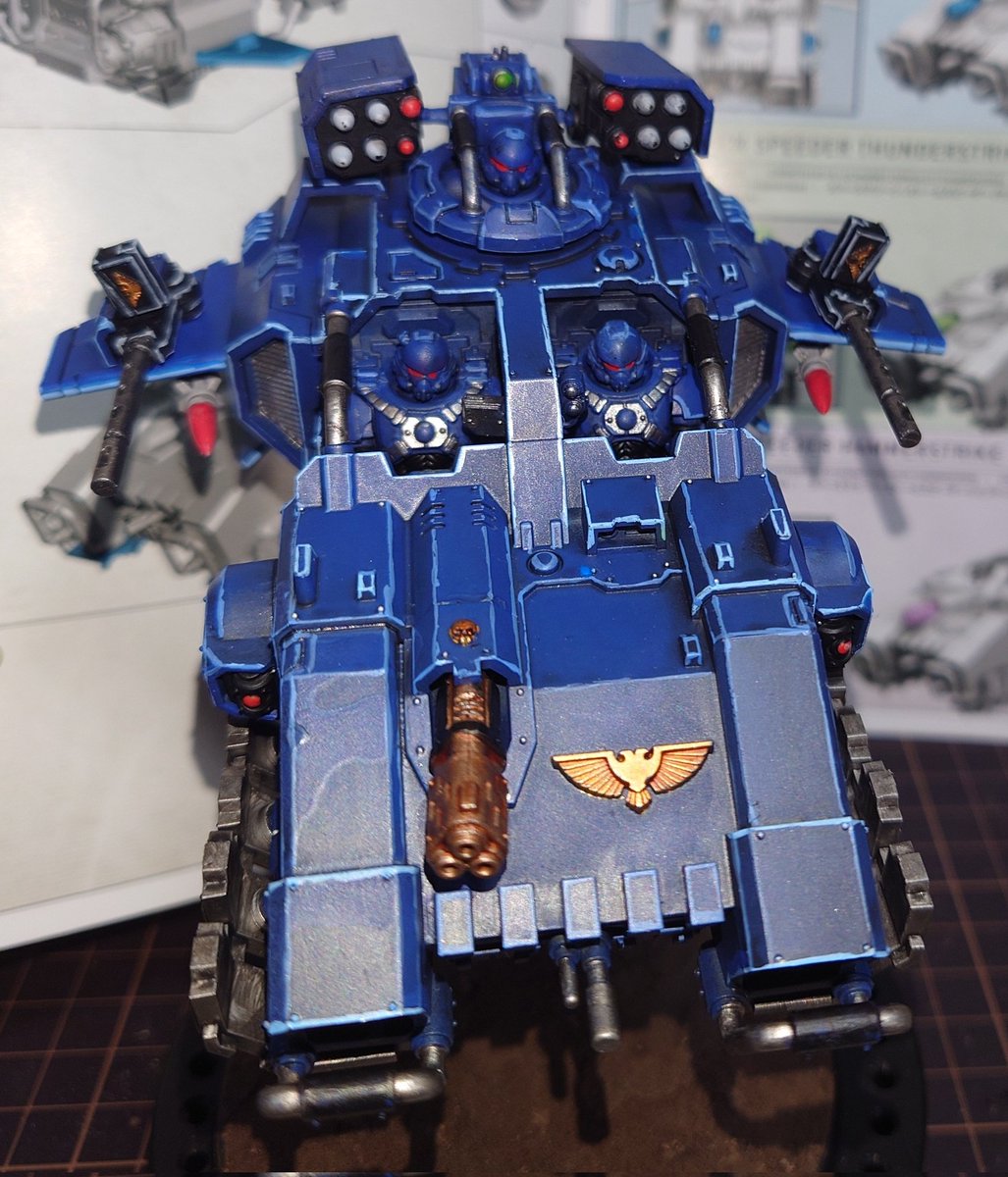 Kur_WH40K's tweet photo. ストームスピーダーサンダーハンマーヘイルストライク出来た！
カバー除去、モンスター・ヴィークルへの貫通＋1 &amp; ウーンズロール＋1 ふふふ。つおい！（錯乱）
#warhammer40k https://t.co/gJwX1rw0w0