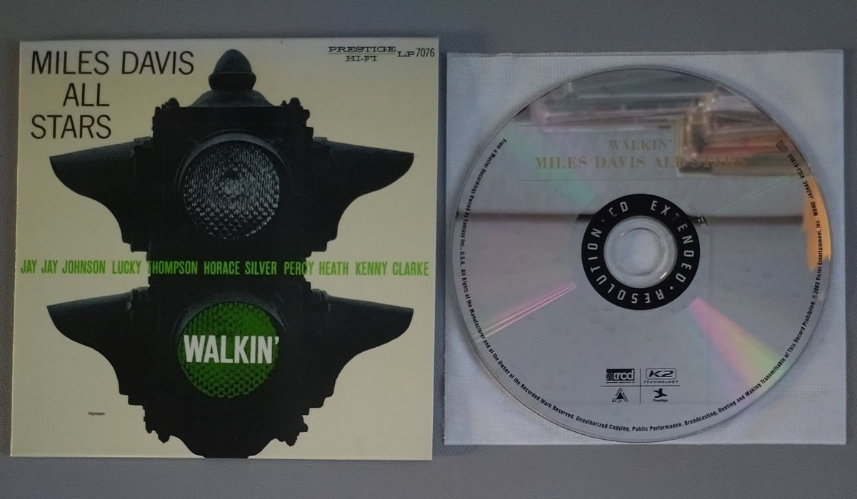 SickazzDog's tweet photo. #NowPlaying
#MilesDavis
#JayJayJohnson
#LuckyThompson
#DaveySchildkraut
#HoraceSilver
#PercyHeath
#KennyClarke
『WALKIN’』📀
https://t.co/RMsnd72fg9
1954年録音
今回は2003年発売のXRCD🎵
帯もライナーノートも無いので情報少なっ(笑) https://t.co/mEUPV5r7lW