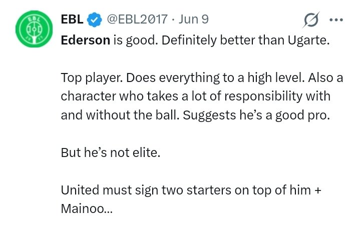 Elgee2000El's tweet photo. @FPL_Zlatan @EBL2017 On Ederson deal he was very critical. If you do your research you’ll find he did criticise Ruben Amorim even before joining United. https://t.co/UFxn6GjlFs