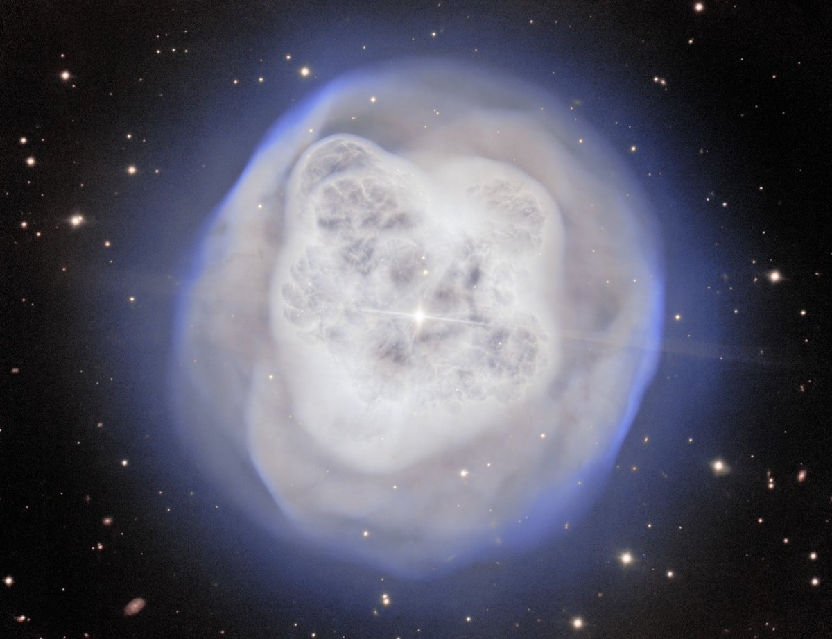 Nereide's tweet photo. 1/6
This image lets us observe light emitted by a dying star about 1500 years ago.

Gemini North🔭, on Maunakea in Hawai‘i, captured NGC 1514 — the Crystal Ball Nebula — in detail: a shell of gas ejected during the final stages of a star’s life.

https://t.co/2FKLh0fnet

#astronomy #MilkyWay
