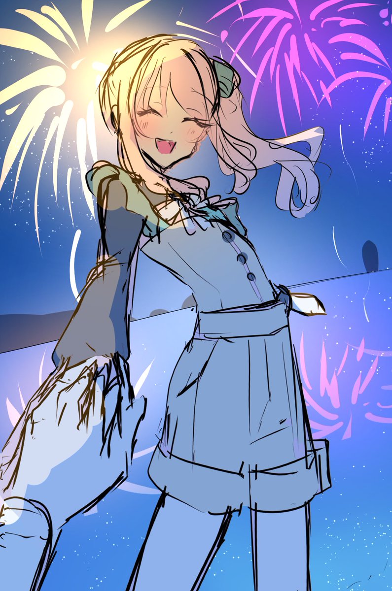 nr3san's tweet photo. 花火と瑞希 https://t.co/ng4YjmpBIm