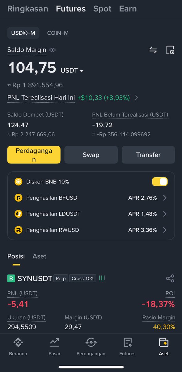 dcloverzz's tweet photo. Day 3
Trading buat cicil utang. Hari ini masih nahan loss 20$, doain smoga recovery lagi ya guys https://t.co/DdfEFuSayL