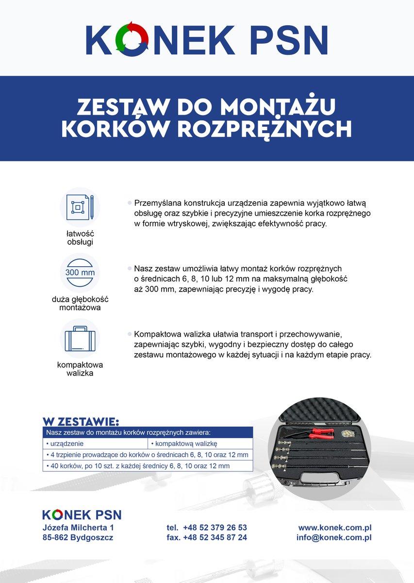 KONEKPSN's tweet photo. Firma KONEK PSN posiada w swojej ofercie zestaw do montażu korków rozprężnych w formach wtryskowych w najlepszej cenie na rynku.
—
+48 52 379 26 53
info@konek.com.pl
—
#konek #konekpsn #konekbydgoszcz #zestaw https://t.co/RO7CWLNtqq