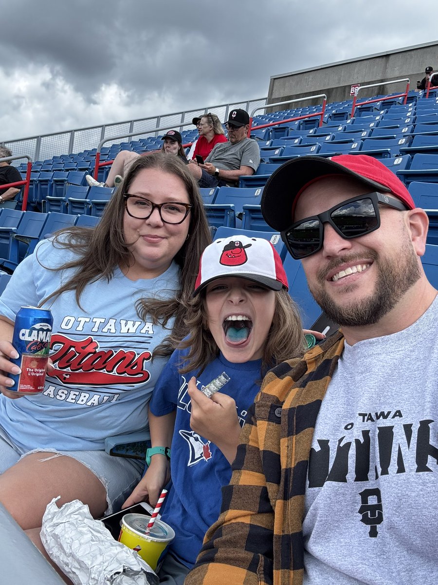 JshSMoore's tweet photo. A few weeks ago on Father’s Day, I took my son to his first @ottawa_titans game. He met Cappy, got a signed baseball, and left a Titans fan for life.

We’re excited to be back for Dino Day this Sunday. Love seeing the Titans continue to build connections in our community. ⚾ https://t.co/MnCSbfFDs5