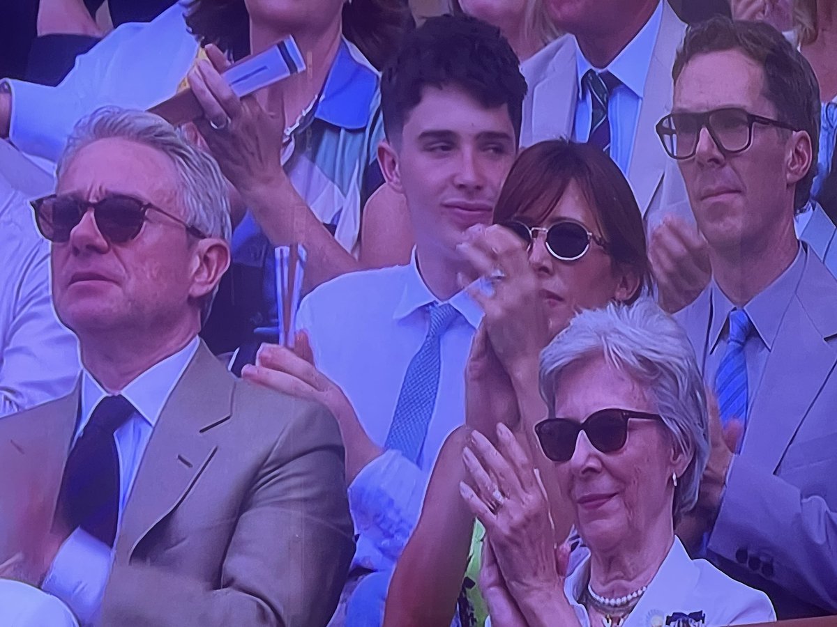 courtenaywrites's tweet photo. Sherlock and Dr. Watson are out on a side quest at #Wimbledon it would seem! #Sherlock #BBCSherlock #MartinFreeman #BenedictCumberbatch https://t.co/inzpIN7KGf