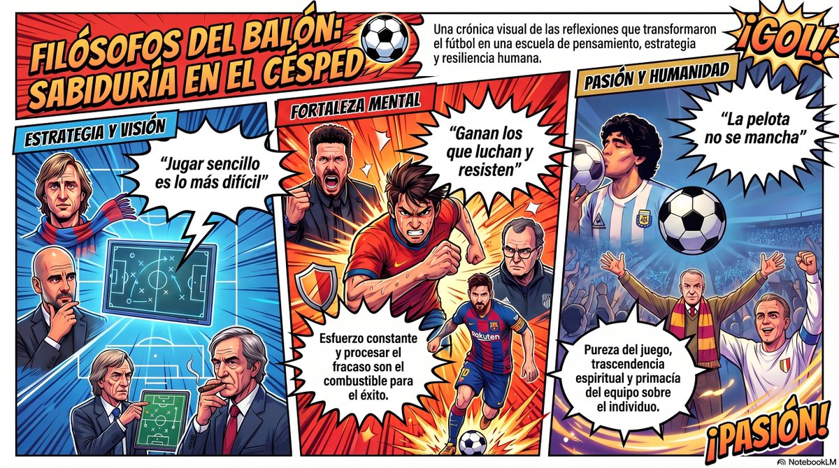 EdmundoCalero's tweet photo. Filósofos del⚽️balón: Sabiduría en el Césped 🏟️
Una crónica visual de las reflexiones que transformaron el fútbol en una escuela de pensamiento, estrategia y resiliencia humana. #MundialDelFútbol2026  #WorldCup2026 #FIFAWorldCup https://t.co/rQfzZZRNxv