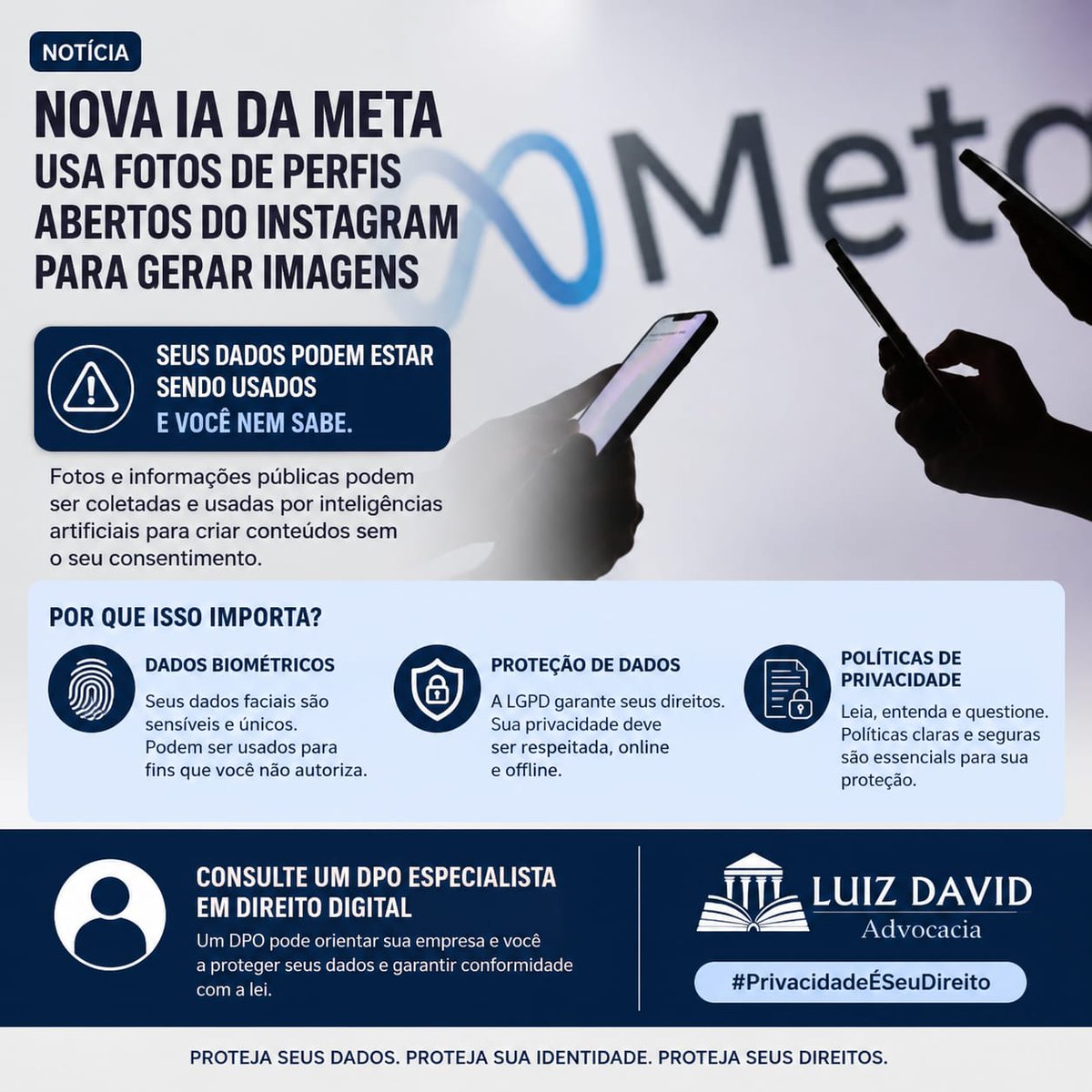 LuizDavid45's tweet photo. 🚨 Suas fotos podem estar treinando inteligências artificiais. Você sabia?
A IA traz inúmeras oportunidades, mas também reforça a necessidade de proteger seus dados pessoais. Fotos e outras informações disponibilizadas em perfis públicos podem ser utilizadas em ferramentas de IA https://t.co/BsmgYkPZiU