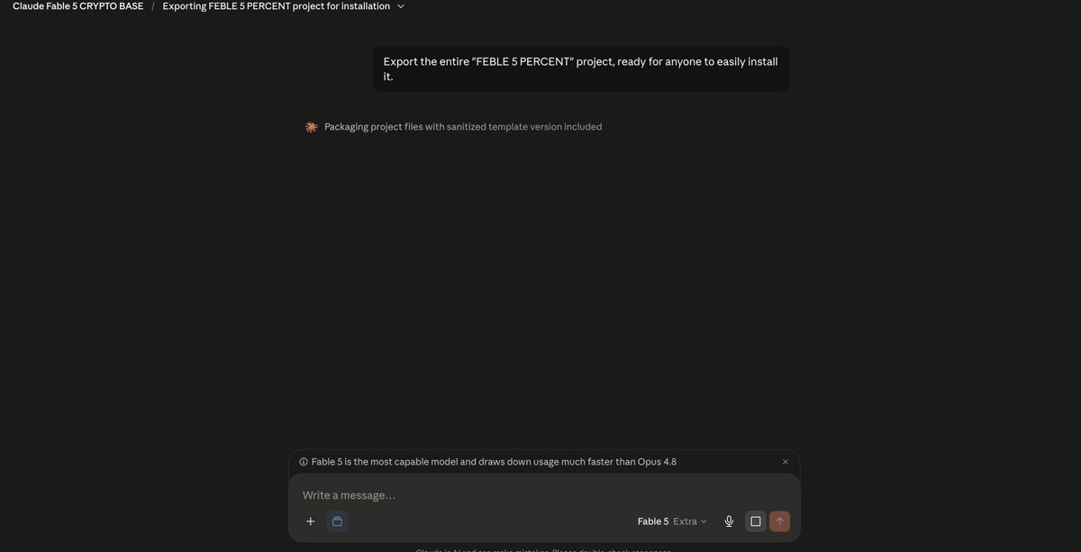 feble5percent's tweet photo. FEBLE 5 PERCENT CLAUDE CODE CRYPTO VIRAL FEBLE 5 POWERED WORKFLOW IS COMING. 8 PM UTC for all holders of at least 0.5 SOL of solana:GVdAXaacHNwbM4d3JGyPRURdzMVstSUXf24B7YGtpump before the 8 PM snapshot.  9 PM UTC - published.

The custom config will be available open-source on github for public access starting July 25th.