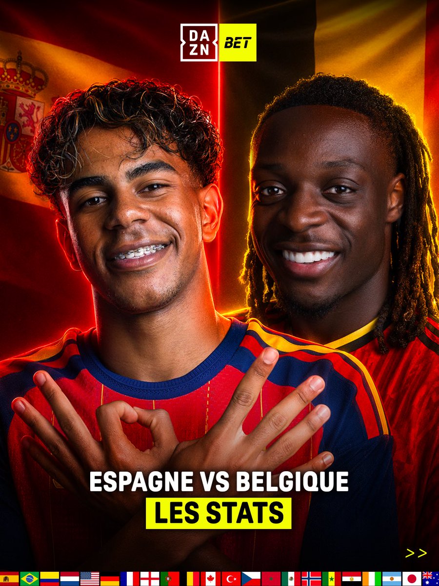 DZBTFRANCE's tweet photo. Espagne ou Belgique, qui sera le futur adversaire des Bleus ? ⚔️

Commente avec ton prono 🇪🇸🇧🇪

#DAZNBTFR #CDM https://t.co/kVvewFay0a